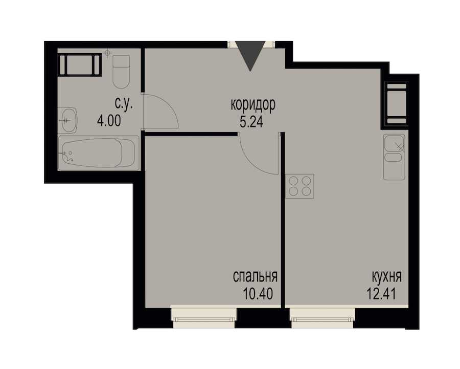 Однокомнатная квартира в : площадь 32.05 м2 , этаж: 4 – купить в Санкт-Петербурге